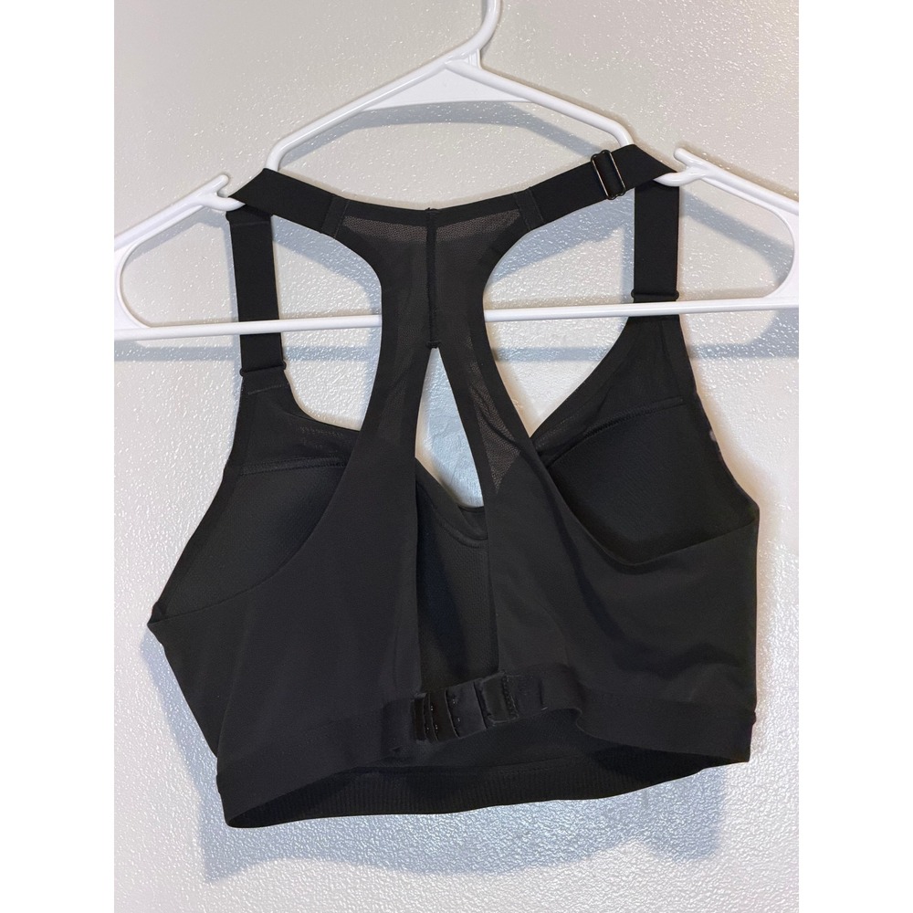 High Impact Sports Bra Black Grey Camo Abstract Molded Cup Racerback Mesh - Picture 4 of 4